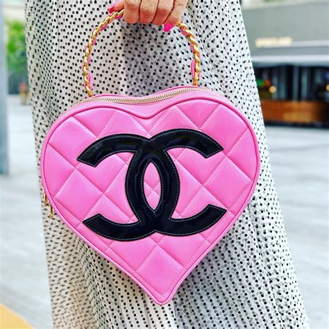 vintage heart shaped chanel bag pink|Chanel Heart Shaped Bag Details .